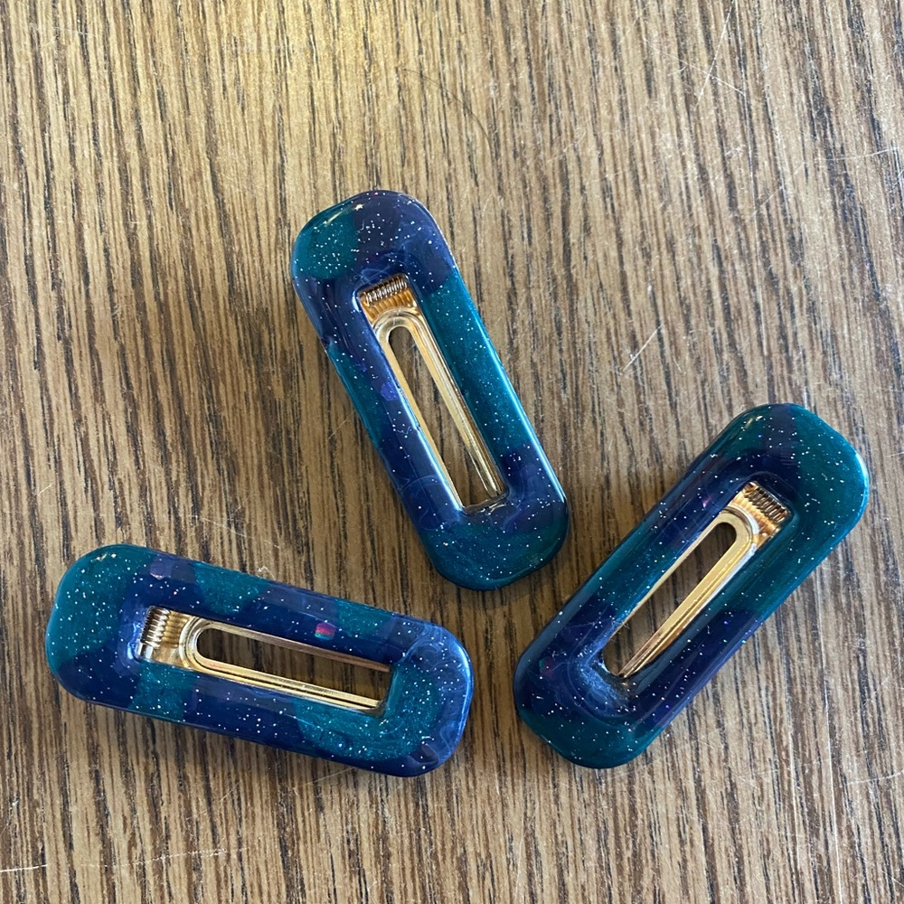 Resin Galaxy Hair Clips